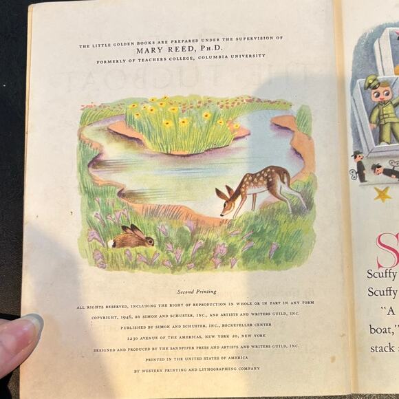 VTG First Ed. 1946 Scuffy the Tugboat, Little Golden Book, 2nd Printing, HC - Picture 4 of 5